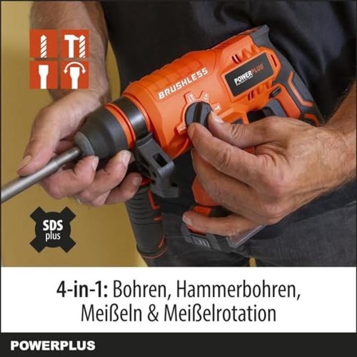 Produktbild Powerplus Dual Power Bohrhammer bürstenlos 20V - exkl. Akku und Ladegerät - 5 Acc.