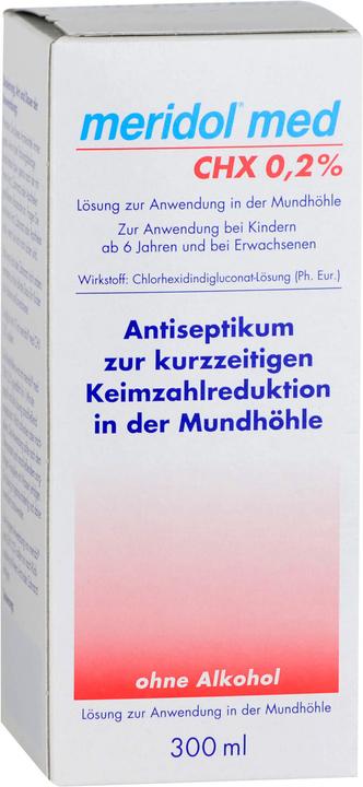 Actual product image Meridol med CHX 0.2 % solution for application in the oral cavity, 300 ml solution (300 ml, Mouthwash)