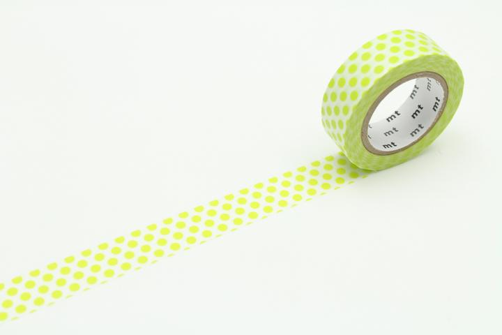 MT Masking Tape MT 01D Washi Tape: dot lime Einzelverpackung