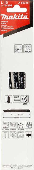 Actual product image Makita Jigsaw blade L-10 A-86315 5