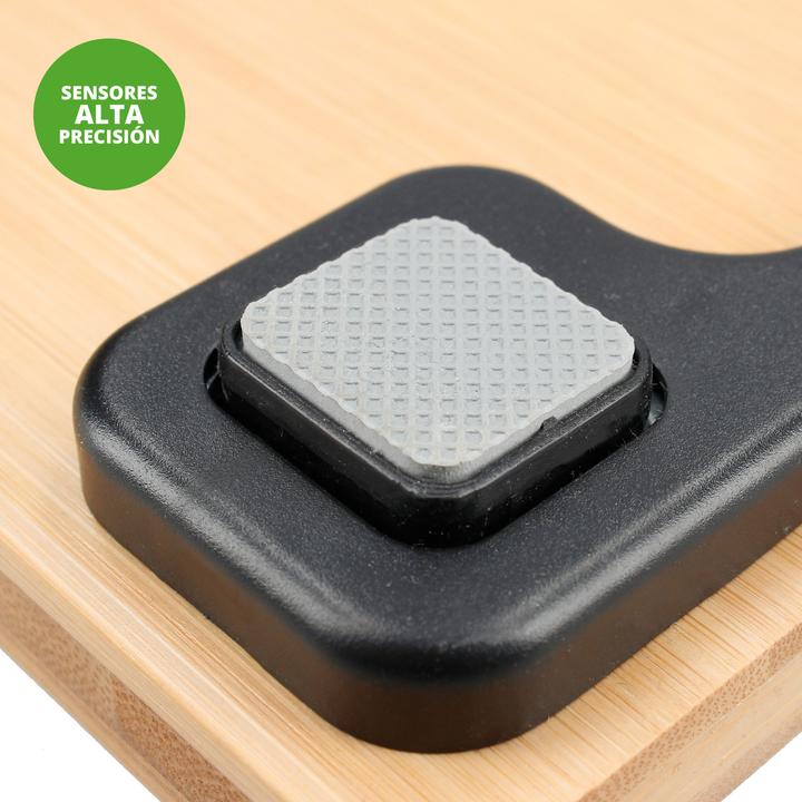 Actual product image TM Electron Bamboo Digital Bathroom Scale Ultra Slim Design 22.5mm LCD Display 84x41mm High Precision Sensors (180 kg)