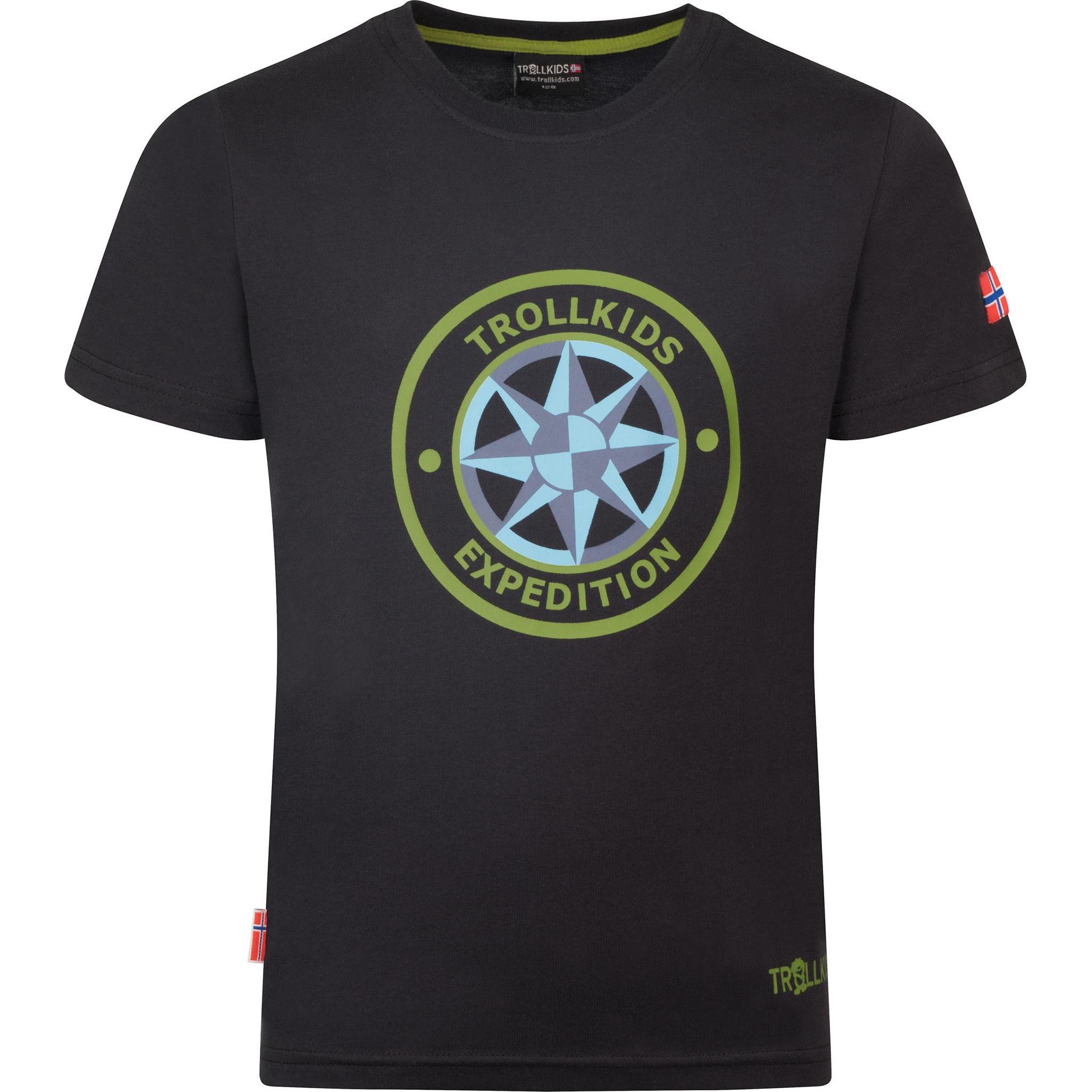 Trollkids, Unisex, Shirt, Kid's Windrose T, Schwarz, (128)