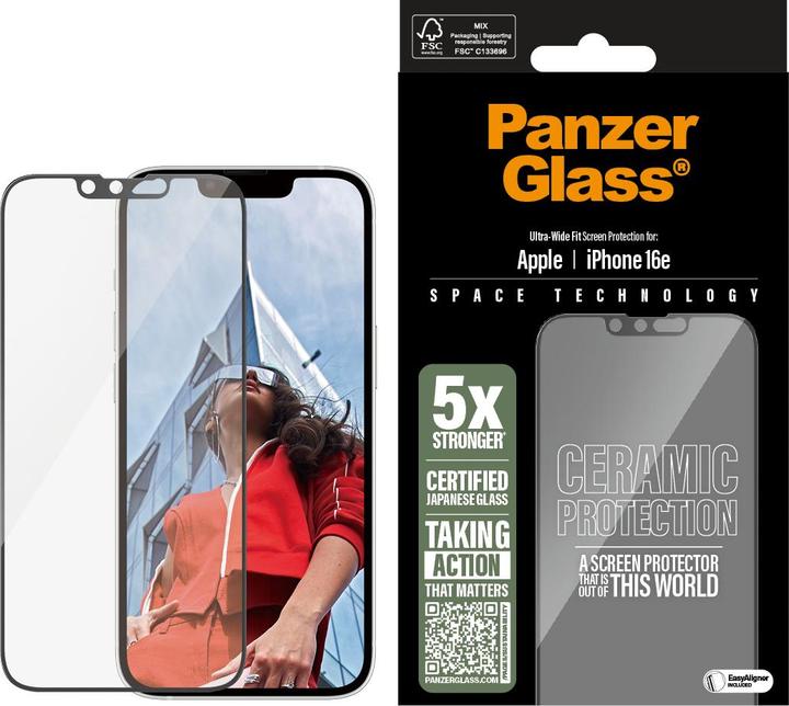 PanzerGlass Ceramic Screen Protector (1 Stk., Apple iPhone 16e)