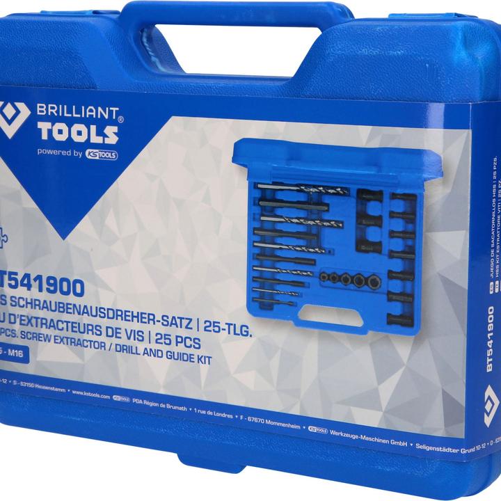Actual product image Brilliant Tools Screw extractor / drill and guide kit, 25 pcs