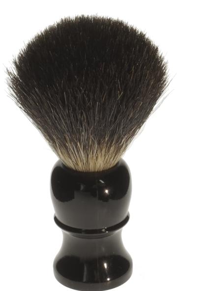 Immagine prodotto Pennello da barba in pelo di tasso grigio, nero, manico in plastica, altezza: 10,5 cm (Pennello da barba)