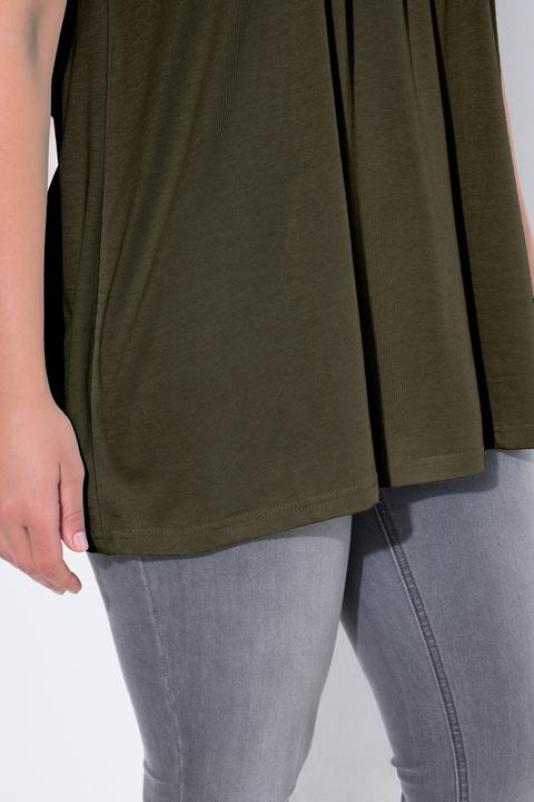 Produktbild Ulla Popken T-Shirt, Zierfalten, A-Linie, Rundhals, Halbarm, Modal (46, 48)