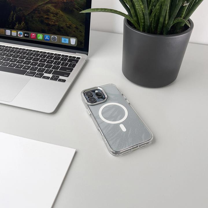 Immagine prodotto Hurtel Glitter Case mit MagSafe für iPhone 16e - Weiss (Apple iPhone 16e)