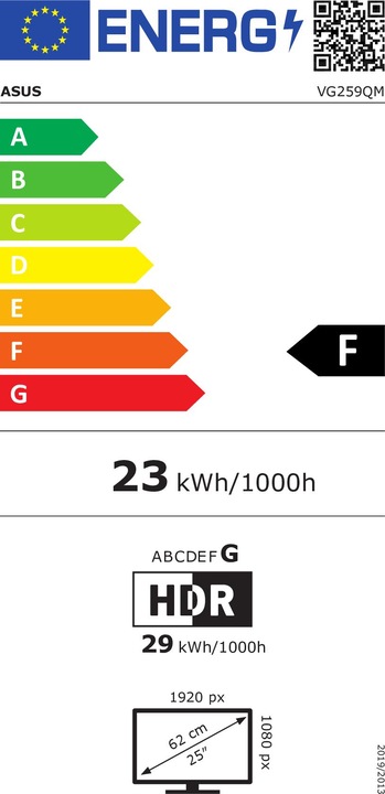 Energie-Label ASUS TUF Gaming VG259QM (1920 x 1080 Pixel, 24.50")