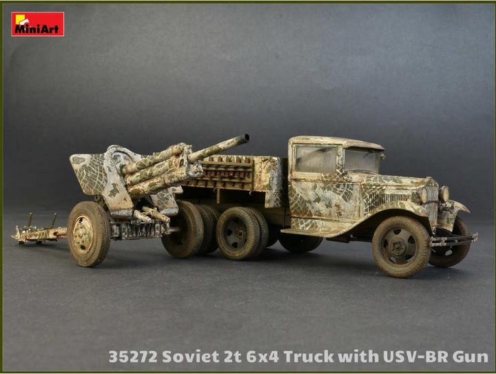 Actual product image Mini art Soviet 2t 6x4 Truck w.76mm USV-BR Gun