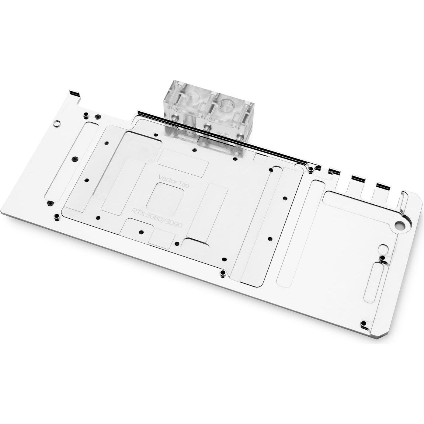 Thumbnail - EKWB EK-Quantum Vector TRIO RTX 3080/3090 aktive Backplate D-RGB - Acryl, GPU Wasserkühler