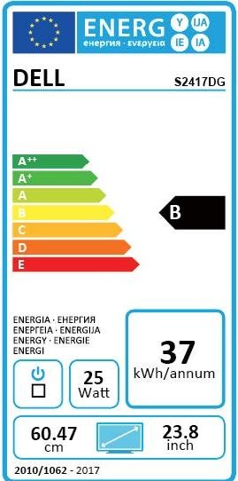 Energie-Label Dell S2417dg (2560 x 1440 Pixel, 23.80")