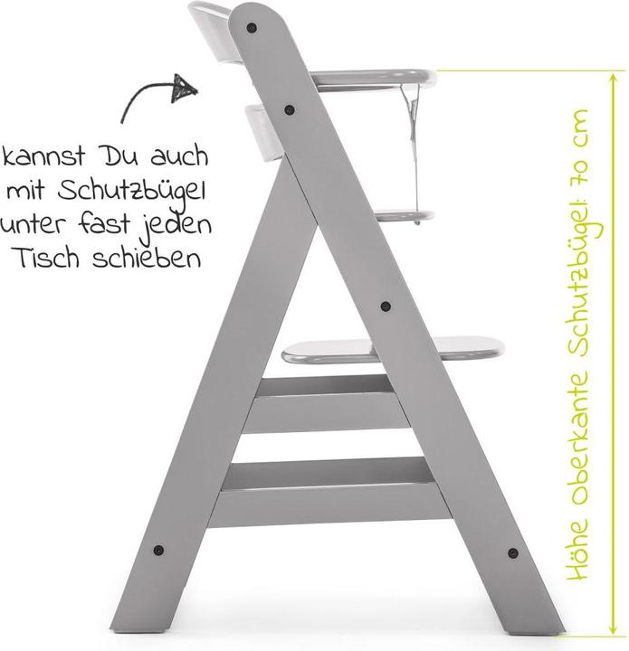 Produktbild Hauck Hochstühle Hochstuhl Alpha Plus Grau im Sparset inkl. Sitzkissen (Hochstuhl Sitzerhöhung)