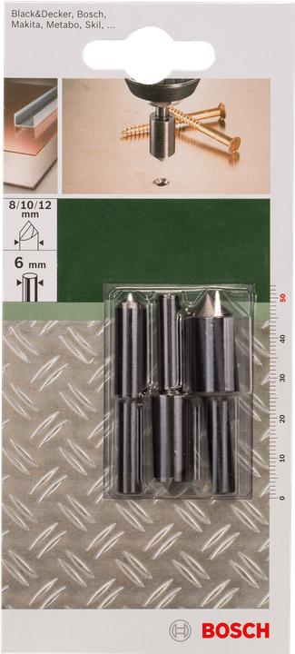 Produktbild Bosch Zubehör 3tlg. Kegelsenker-Set 1-Schneiden 8,0 10,0 12,0 mm (6 mm)