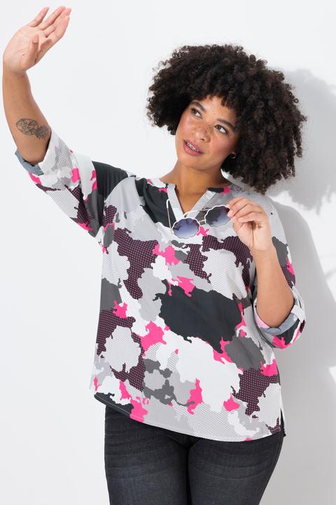 Actual product image Angel of Style Blouse with camouflage print and tunic neckline (52)