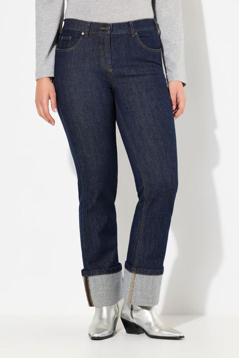 Produktbild Ulla Popken Jeans Mary, weites Bein, Saumumschlag, Stretchdenim (50)