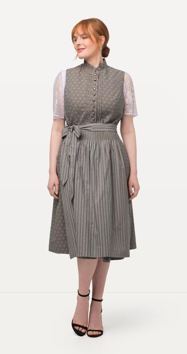 Produktbild Ulla Popken Dirndl, Biesen, Schmuckknöpfe, Stehkragen, ärmellos (44)