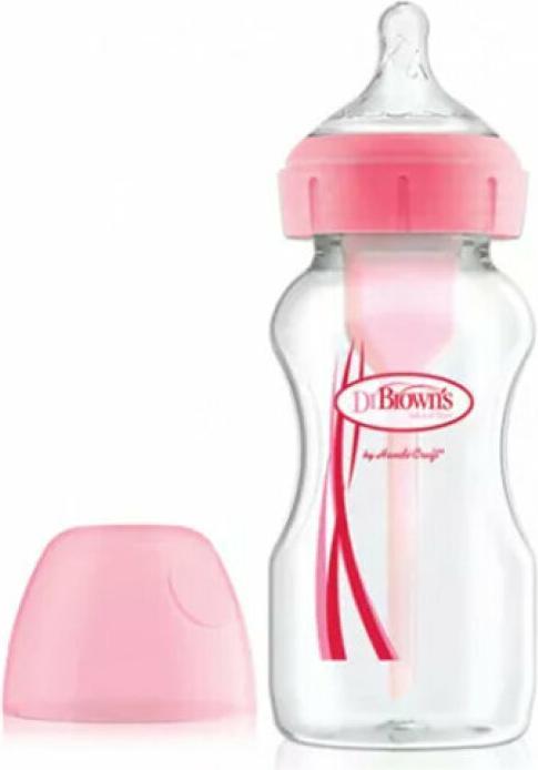 Dr Browns Dr Brown's Baby Bottle Wide Neck PP Pink 240ml 1U (240 ml)