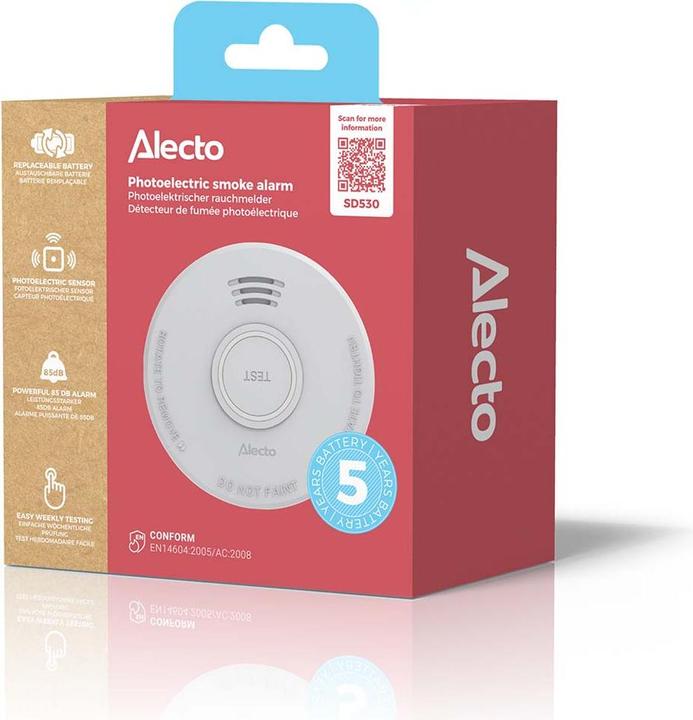 Produktbild Alecto Rauchmelder mit 5-Jahres-Batterie Weiss