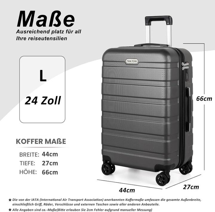 Produktbild Tan.Tomi Hartschalenkoffer mit 4 Rollen und Passwortsperre (65 l)