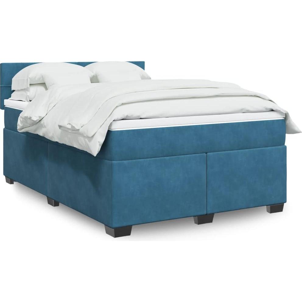 VidaXL, Bett, Bo x springbett mit Matratze 140 x 190 cm Samt (140 x 190 cm)