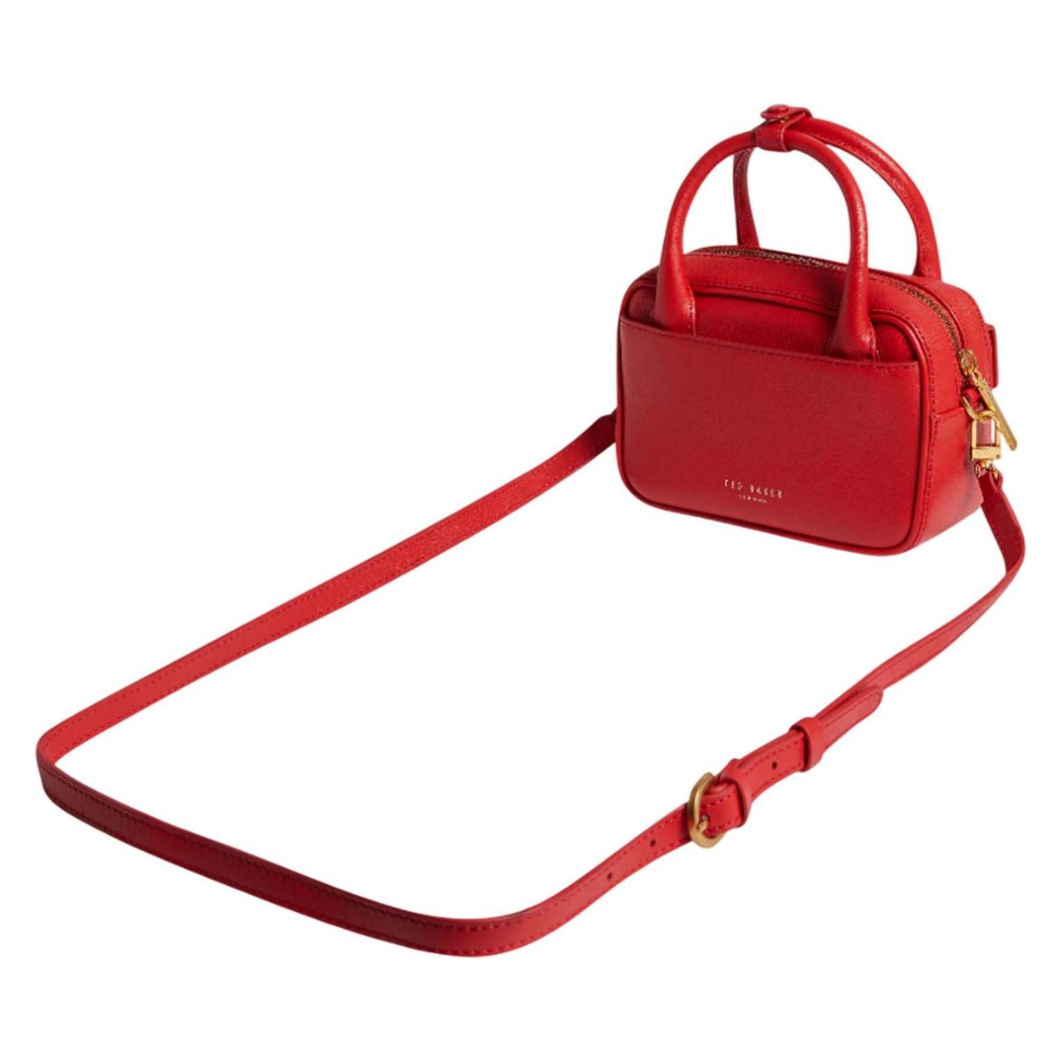 Ted Baker, Damen, Handtasche, Anibell Detail Mini Leather Crossbody Bag, Rot