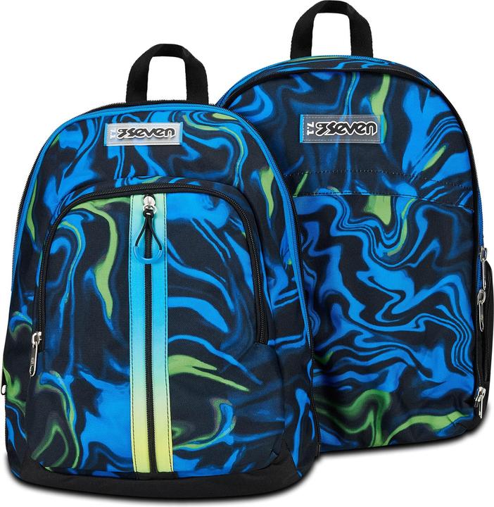 Actual product image Seven Adavanced Detach School Backpack Black Blue (35 l)