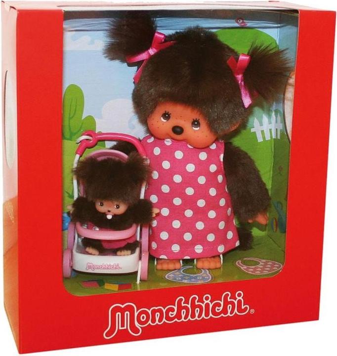 Image du produit Monchhichi knuffelpop Moeder met buggy 20 cm (20 cm)