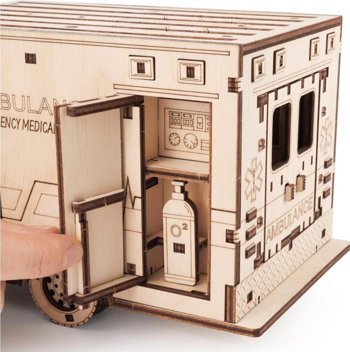 Actual product image Eco Wood Art Mechanical 3D wooden-puzzle - Ambulance (386 parts)