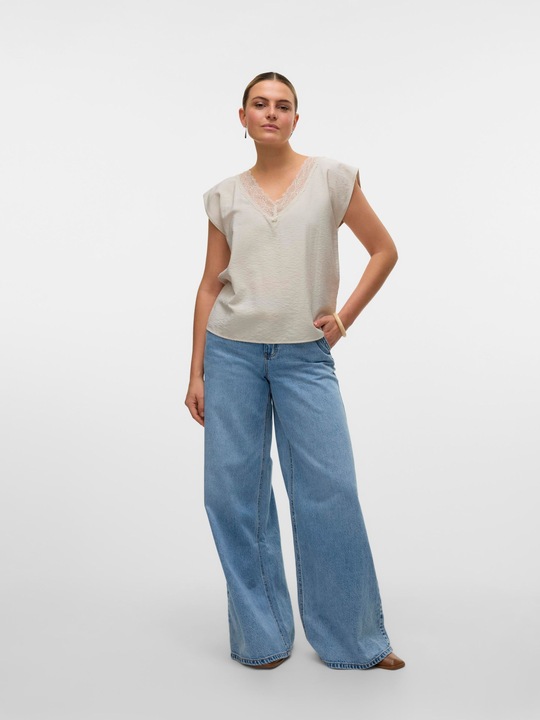 Image du produit Vero Moda Vmsafa Sl V-Neck Lace Top Wvn Ga Noos (XL)