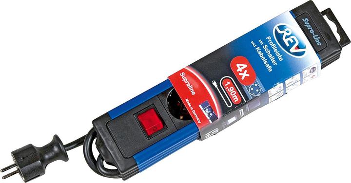 Produktbild REV Steckdosenleiste 4fach mit Schalter (4x, CEE 7/3, 1.90 m)