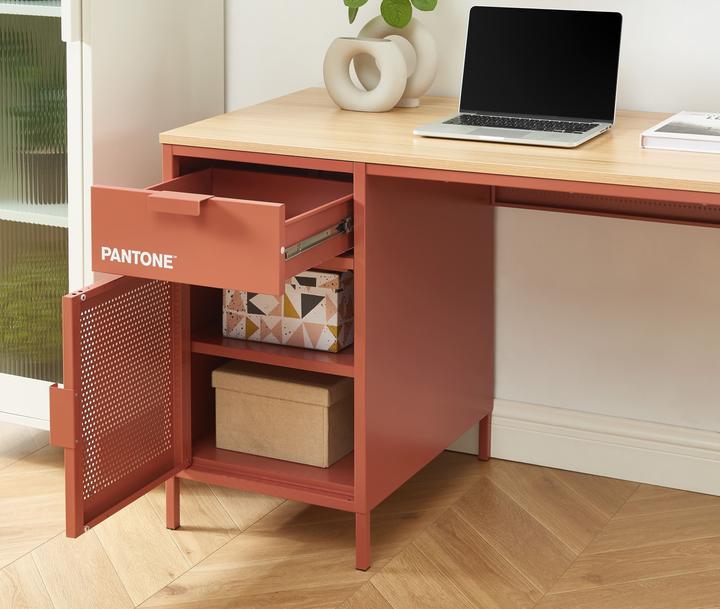 Image du produit Pantone Schreibtisch Metall terracotta 120cm (60 x 120 x 75 cm)