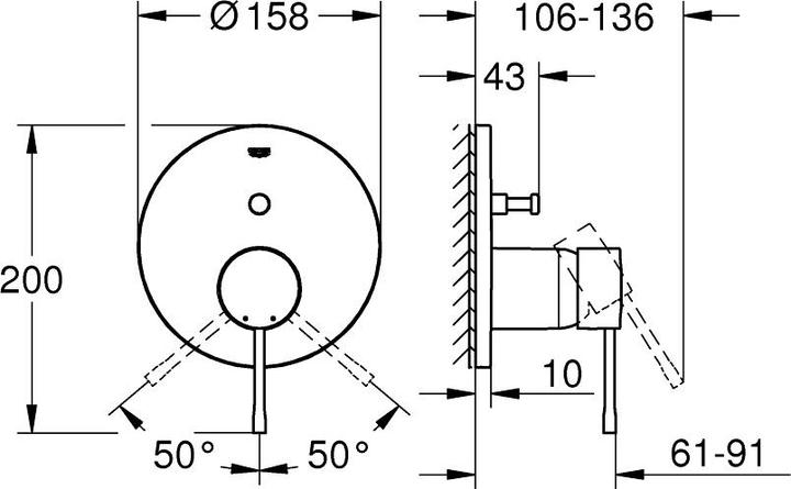 Produktbild Grohe Essence Badearmatur, Unterputz, Fertigset, chrom