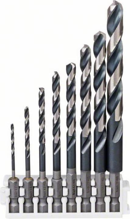 Bosch Professional Zubehör PRO Metal HSS-G Impact Spiralbohrer-Set, 8-tlg. (2 mm, 3 mm, 4 mm, 5 mm, 6 mm, 7 mm, 8 mm, 10 mm)