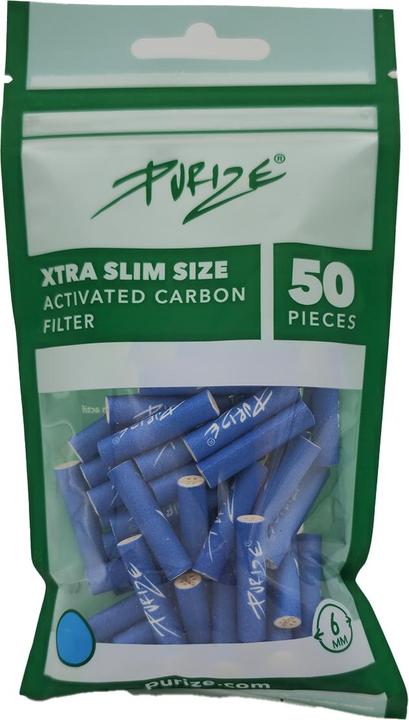 Produktbild Purize Xtra Slim Aktivkohlefilter BLUE  (50Stk.)