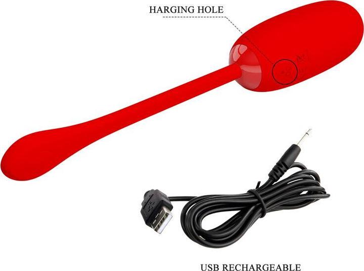 Produktbild Pretty Love Julius Wasserdichtes, Wiederaufladbares Vibrierendes Ei Rot