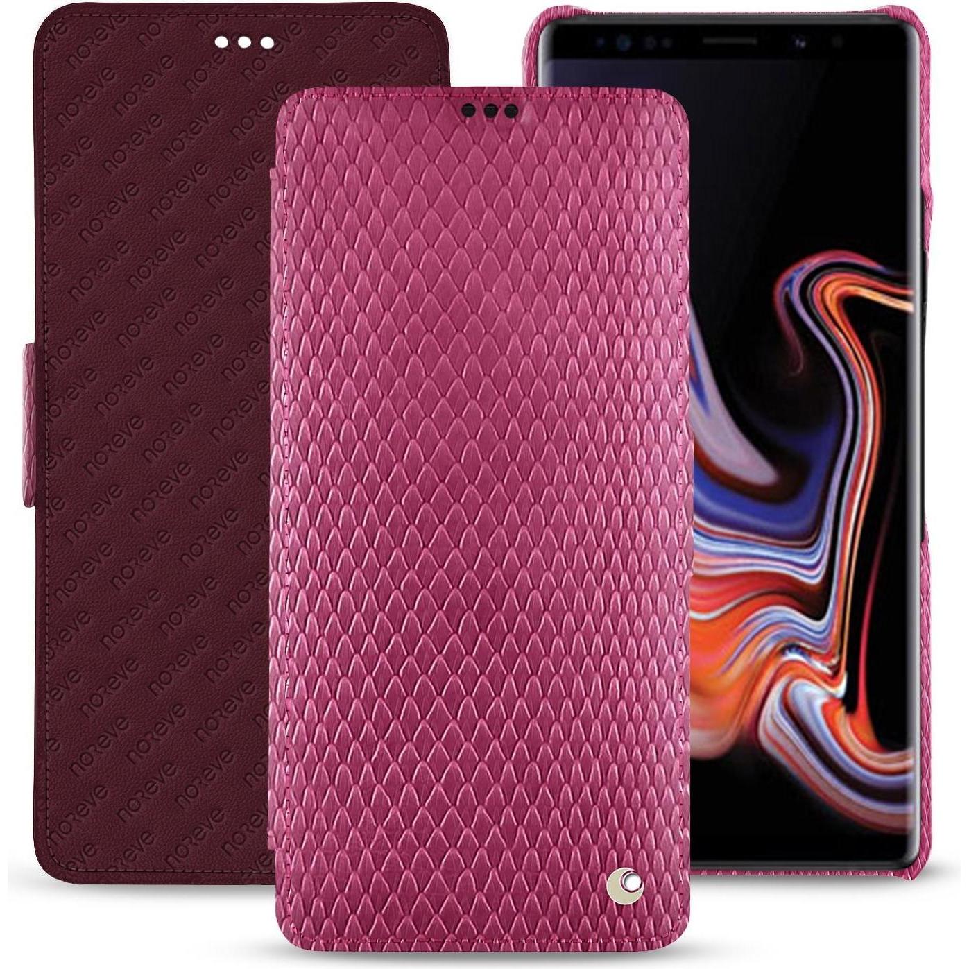 Noreve Lederschutzhülle horizontal (Samsung Galaxy Note 9), Smartphone Hülle, Rosa