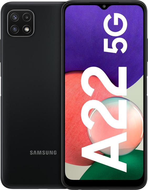 Produktbild Samsung Galaxy A22 5G EU (64 GB, Gray, 6.60", Hybrid Dual SIM + eSIM, 48 Mpx, 5G)