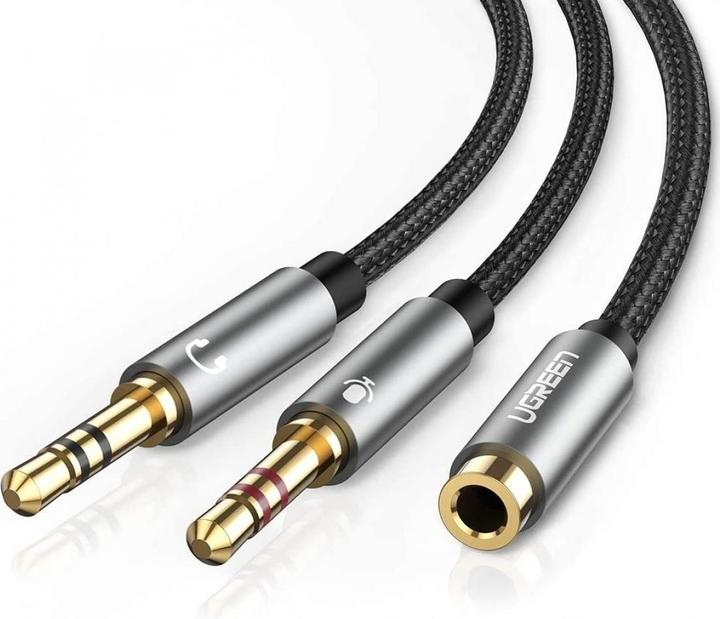Actual product image Ugreen Microphone and headphone Y splitter 3.5 mm jack (0.20 m, 3.5mm jack (AUX))
