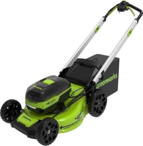 Produktbild Greenworks GD24X2LM46SP4K44x Plaeneklipper 2x24V 46 cm - med 4x4Ah batteri og dobbelt lader (Akkubetrieb)