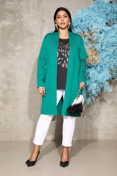Produktbild Ulla Popken Strickjacke, lange, offene Form, weicher Feinstrick (50, 52)