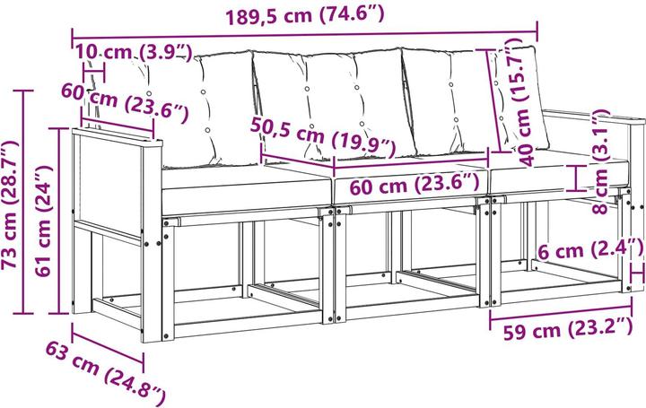 Produktbild vidaXL Outdoor-Sofa