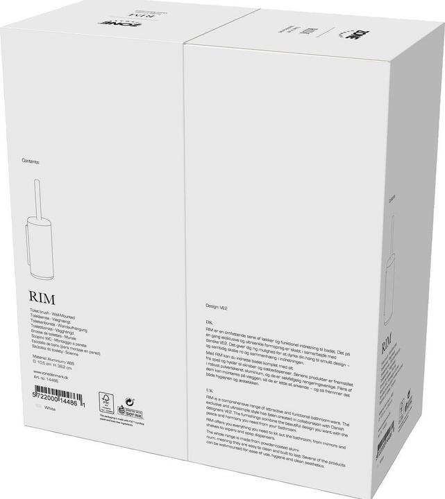Image du produit Zone Denmark Brosse à WC Rim Blanc mat