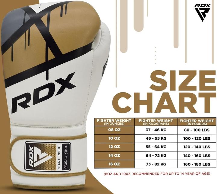Image du produit Rdx Boxing glove BGR-F7 golden (10 OZ, Taille unique)
