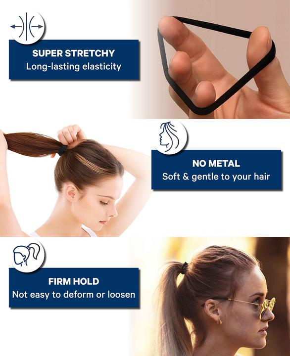 Image du produit Noya Haargummis, schwarz, 9 Stk. (Élastiques à cheveux)