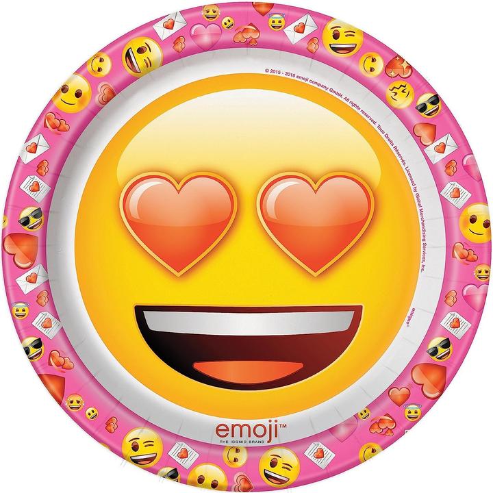 Produktbild Unique Party Emoji Valentine Partyteller (8er Pack) (8 x)