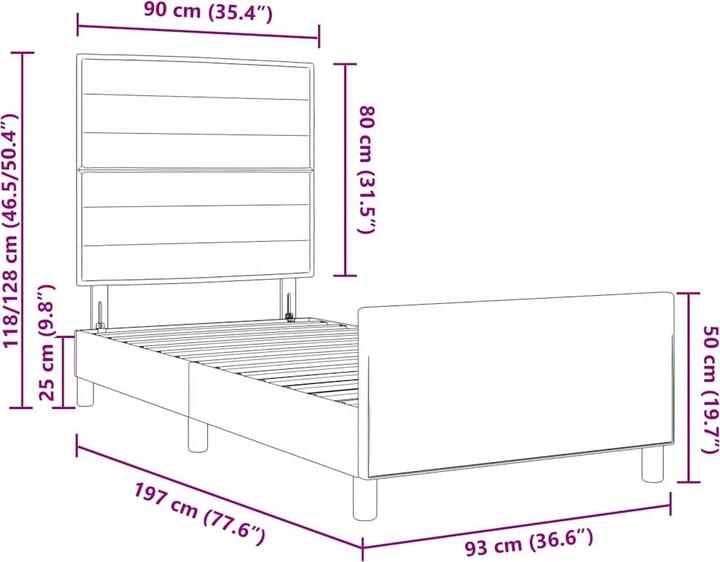 Image du produit vidaXL Plattformbett (90 x 190 cm)