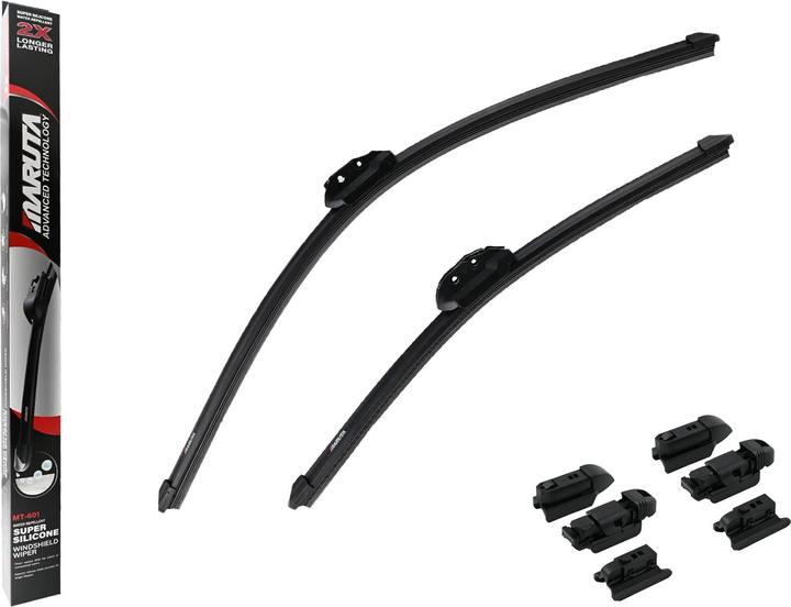 Produktbild Maruta Scheibenwischer SET 650 mm / 400 mm für Frontscheibe, Aero-dynamik optimierte Wischerblätter aus wa