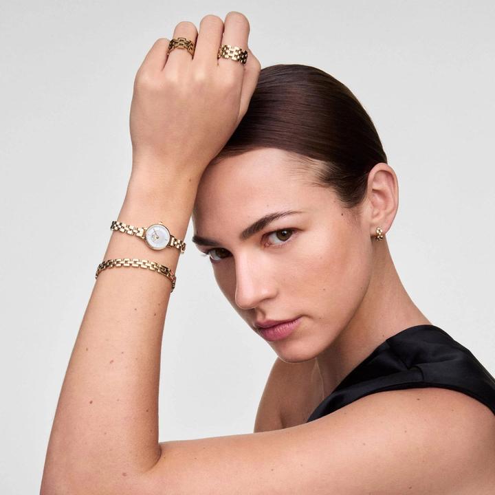 Immagine prodotto Daniel Wellington - Petite Mini 19 Arch 3-Link White Gold DW00100855 (Orologio da polso analogico, 19 mm)