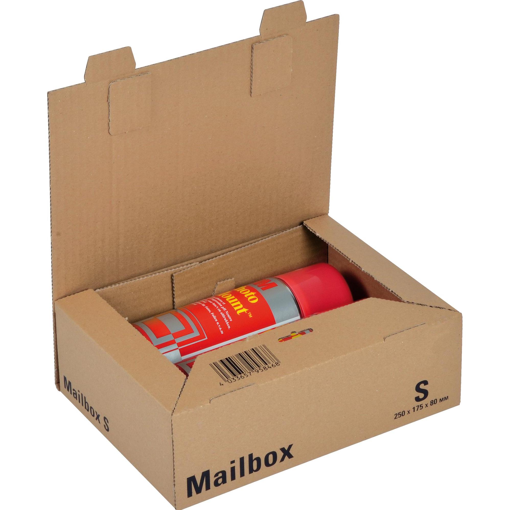 Colompac Versandkarton Mailbox Typbezeichnung: S Innenmasse: 25 x 8 x 17,5 cm (B x H x T) (1 Stk., 17.50 x 25 x 8 cm) (CP098.02)