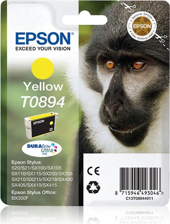 Produktbild Epson Ink/T0894 Monkey YL SEC (Y)